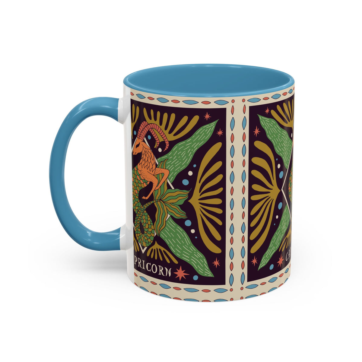 Colorful Capricorn Mug, Custom Ceramic Coffee Cup 11oz & 15oz Zodiac Design - Ira World Art LLC