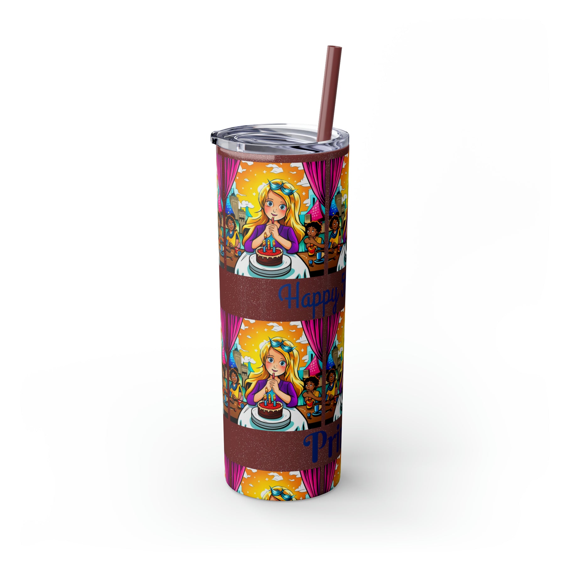 Stylish 20oz Birthday Skinny Tumbler with Straw – Celebrate in Sip-worthy Fashion!" - Ira World Art LLC