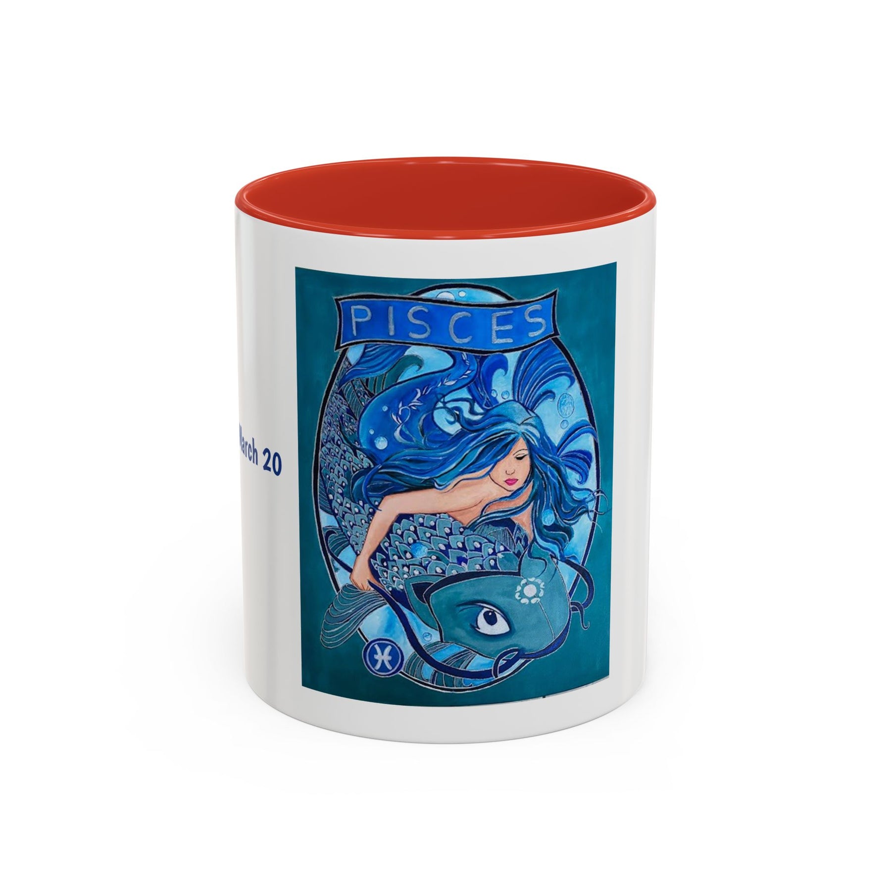 Pisces Zodiac Mug, Colorful Ceramic Fish Mug Design, Cute 11oz Cup - Ira World Art LLC