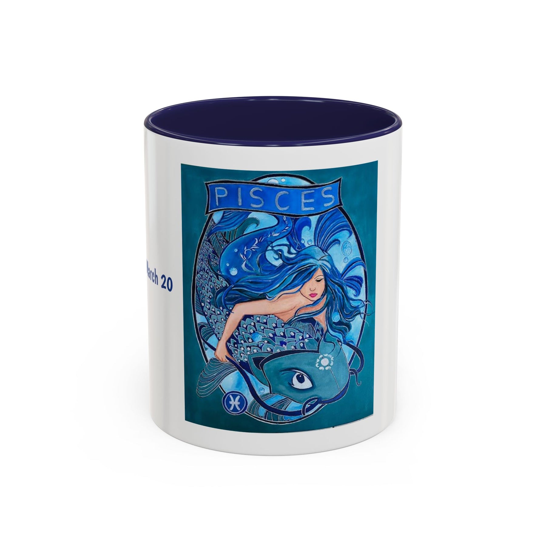 Pisces Zodiac Mug, Colorful Ceramic Fish Mug Design, Cute 11oz Cup - Ira World Art LLC