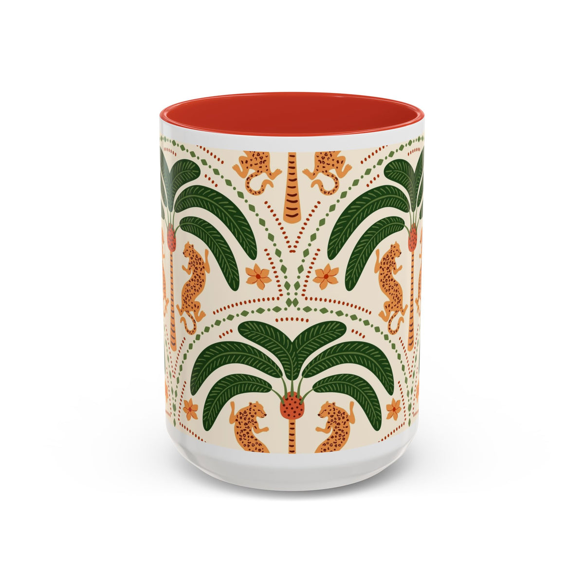 Tropical Ceramic Coffee Mug with Colorful Floral Design, 11oz & 15oz - Ira World Art LLC