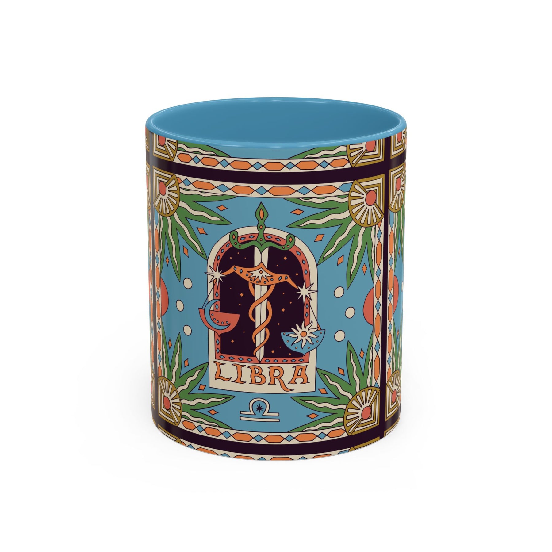 Custom Libra Coffee Mug, Colorful Ceramic 11oz & 15oz Zodiac Design - Ira World Art LLC