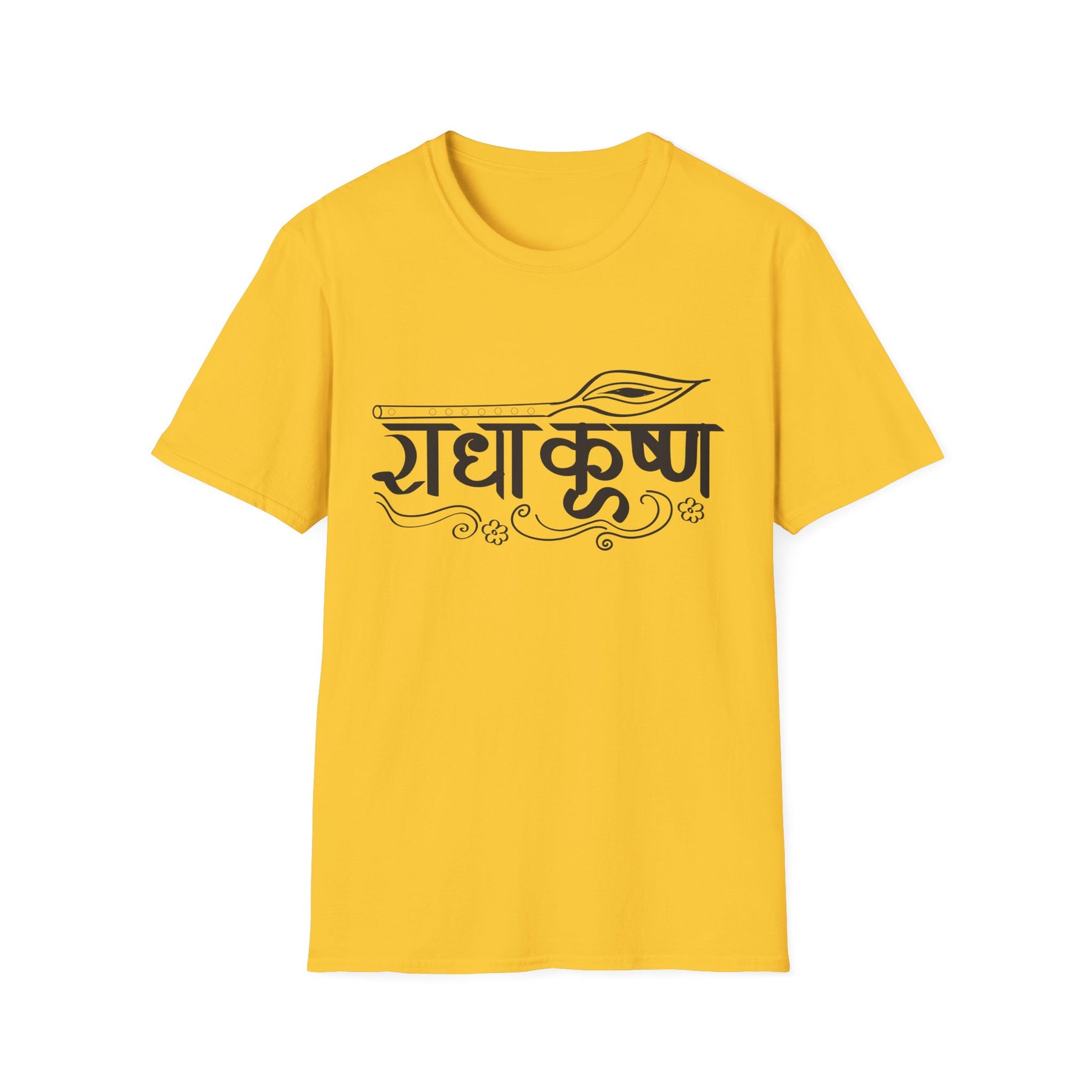 Radha Krishna Unisex T-Shirt, Hindu Deity Tee, Spiritual Printed Shirt, Yoga Apparel, Boho Top, Festival Clothing - Ira World Art LLC