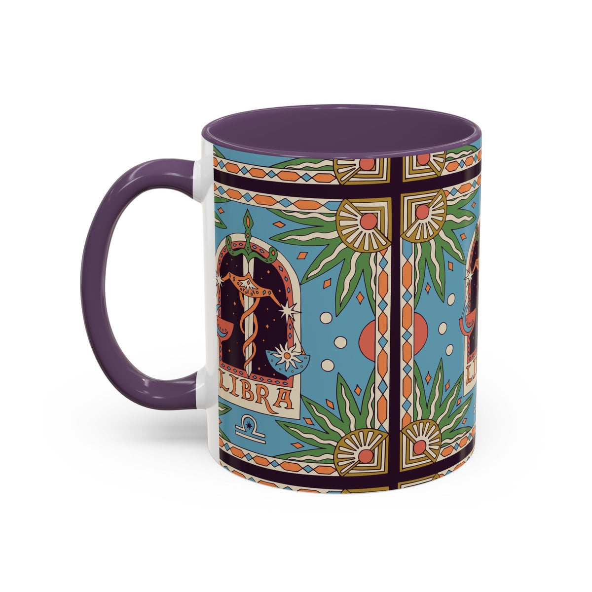 Custom Libra Coffee Mug, Colorful Ceramic 11oz & 15oz Zodiac Design - Ira World Art LLC