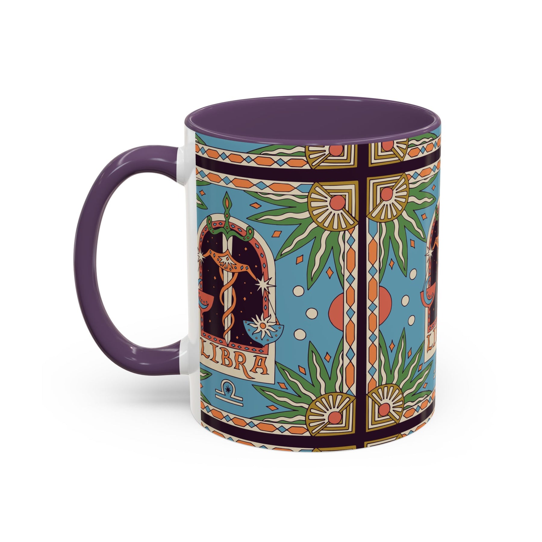 Custom Libra Coffee Mug, Colorful Ceramic 11oz & 15oz Zodiac Design - Ira World Art LLC