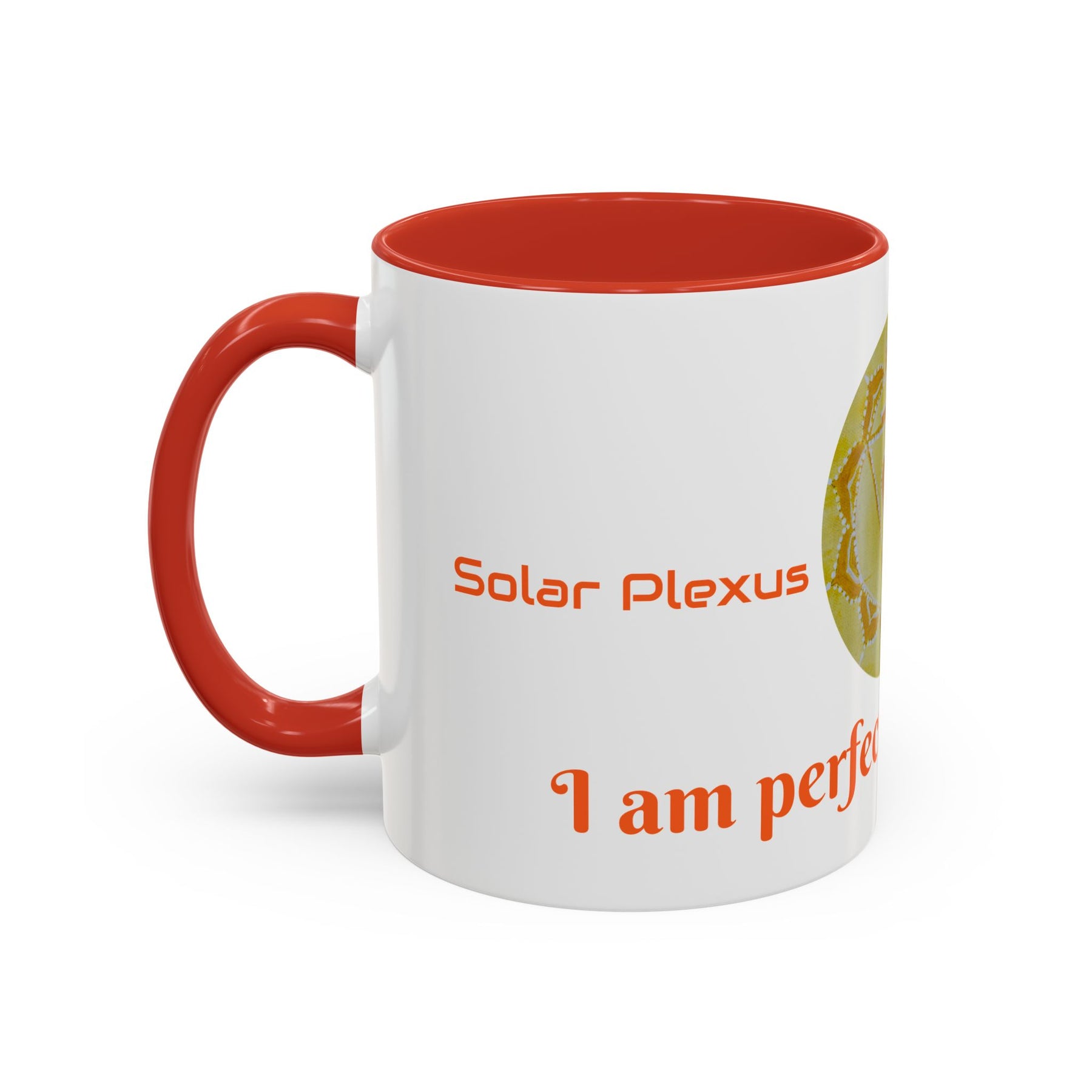 Solar Plexus Chakra Ceramic Coffee Mug 11oz with Hindu Art Design - Ira World Art LLC