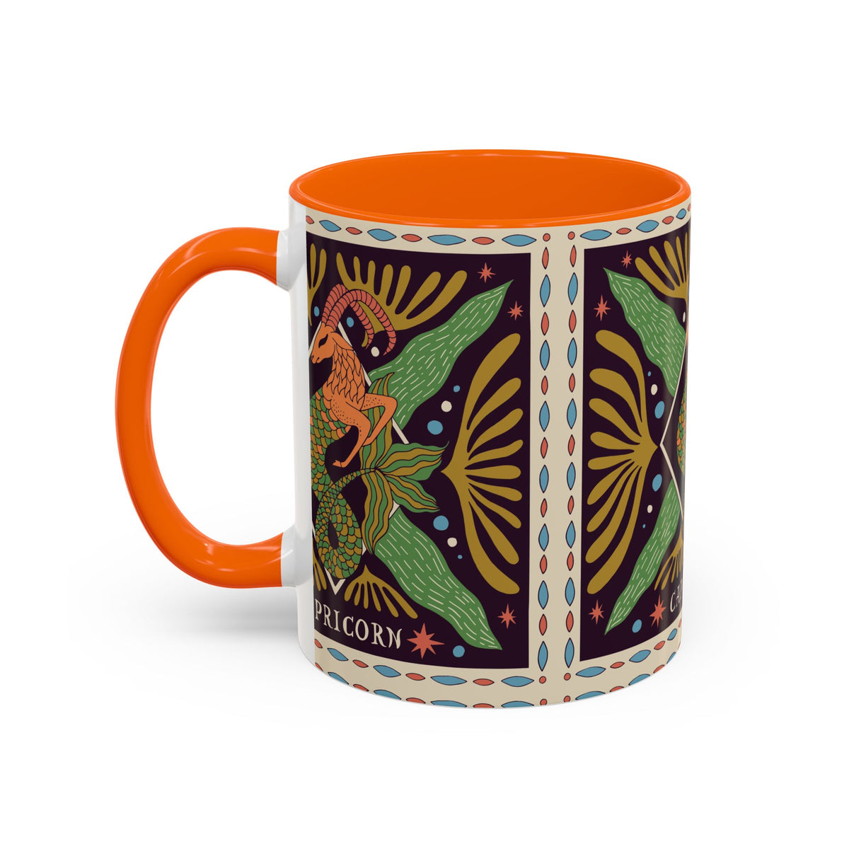 Colorful Capricorn Mug, Custom Ceramic Coffee Cup 11oz & 15oz Zodiac Design - Ira World Art LLC