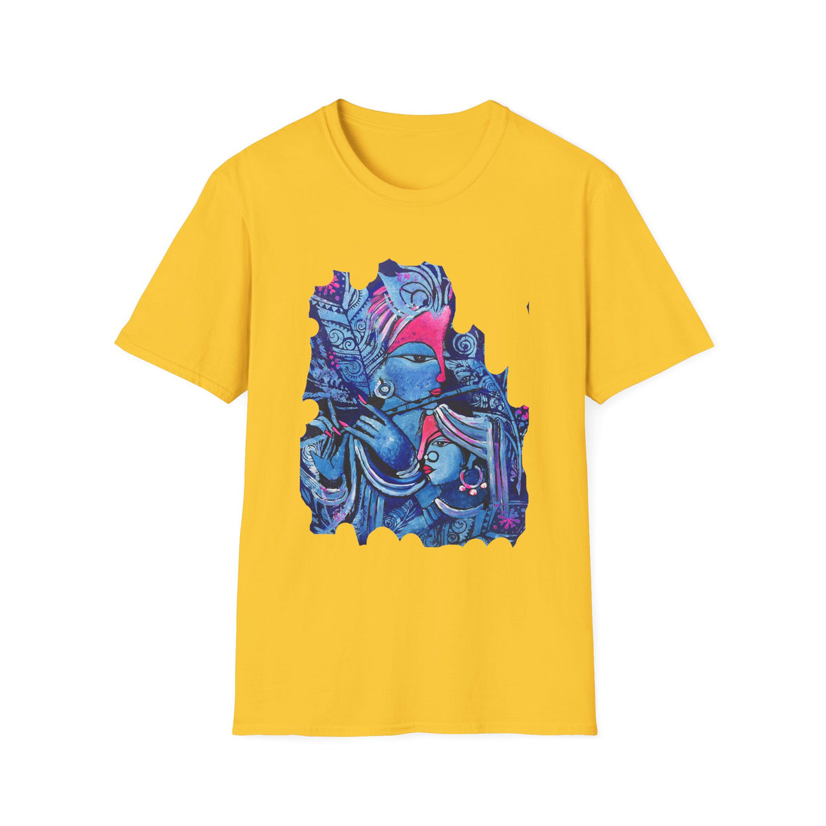 Radha Krishna Painting Print Unisex T-Shirt, Hindu Deity Tee, Spiritual Clothing, Religious Art Shirt, Festival Wear - Ira World Art LLC