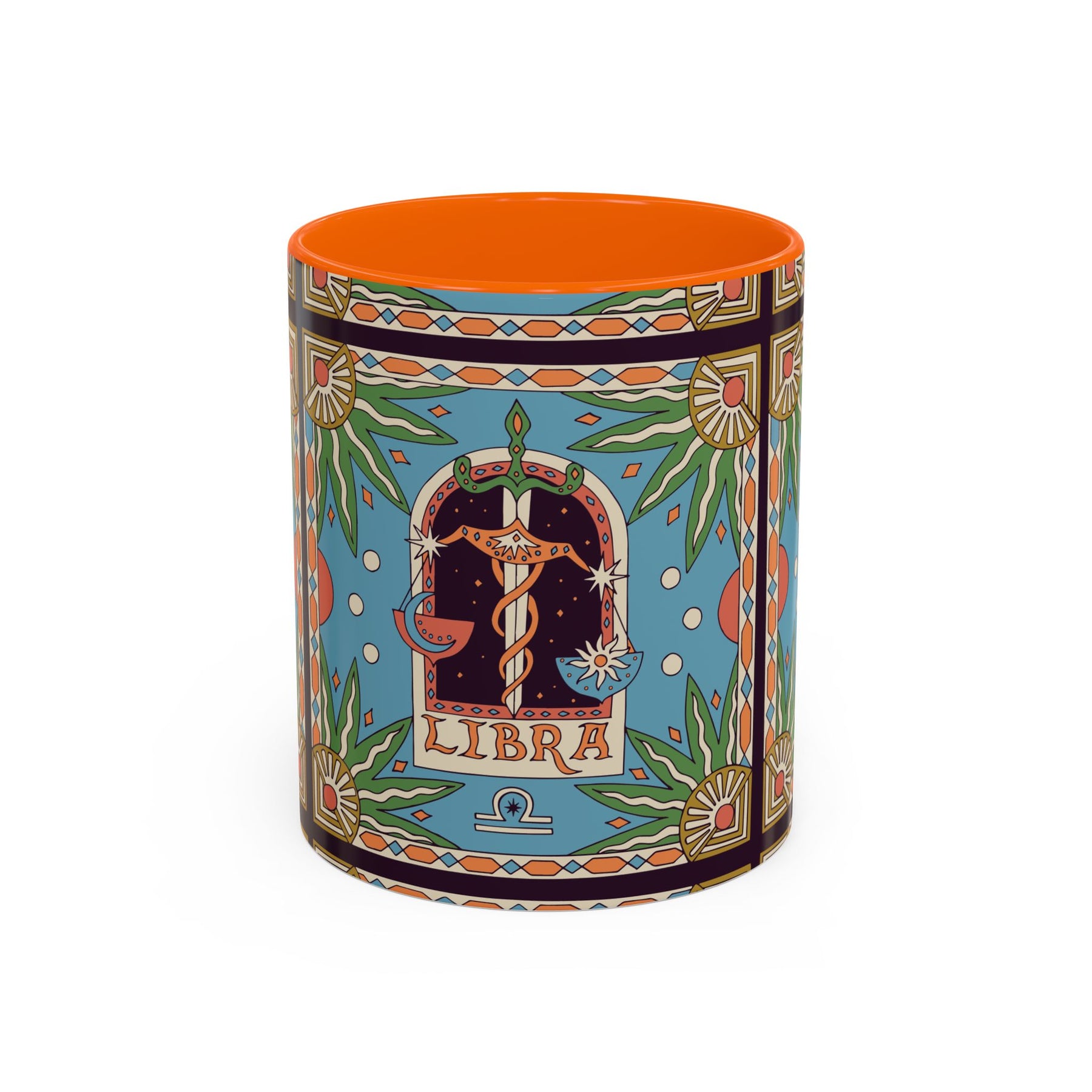 Custom Libra Coffee Mug, Colorful Ceramic 11oz & 15oz Zodiac Design - Ira World Art LLC