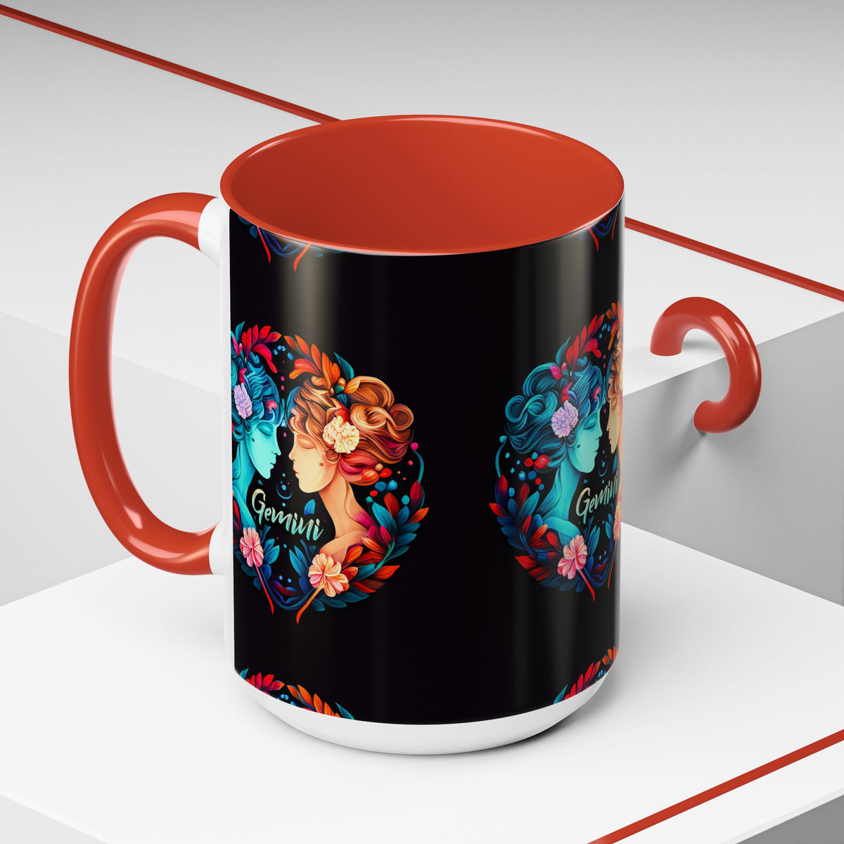Gemini Zodiac Coffee Mug, Custom Ceramic 11oz & 15oz Colorful Design - Ira World Art LLC