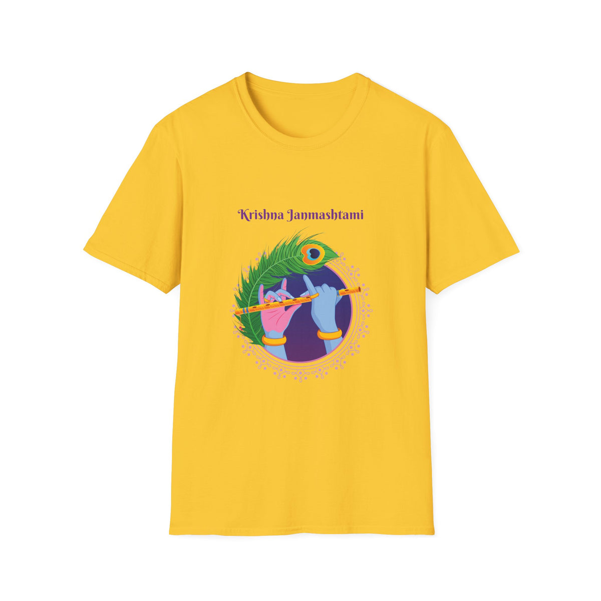 Krishna Janmashtami Unisex Softstyle T-Shirt, Festival Shirt, Spiritual Apparel, Gifts for Friends, Cultural Celebrations, Hindu Festivities - Ira World Art LLC