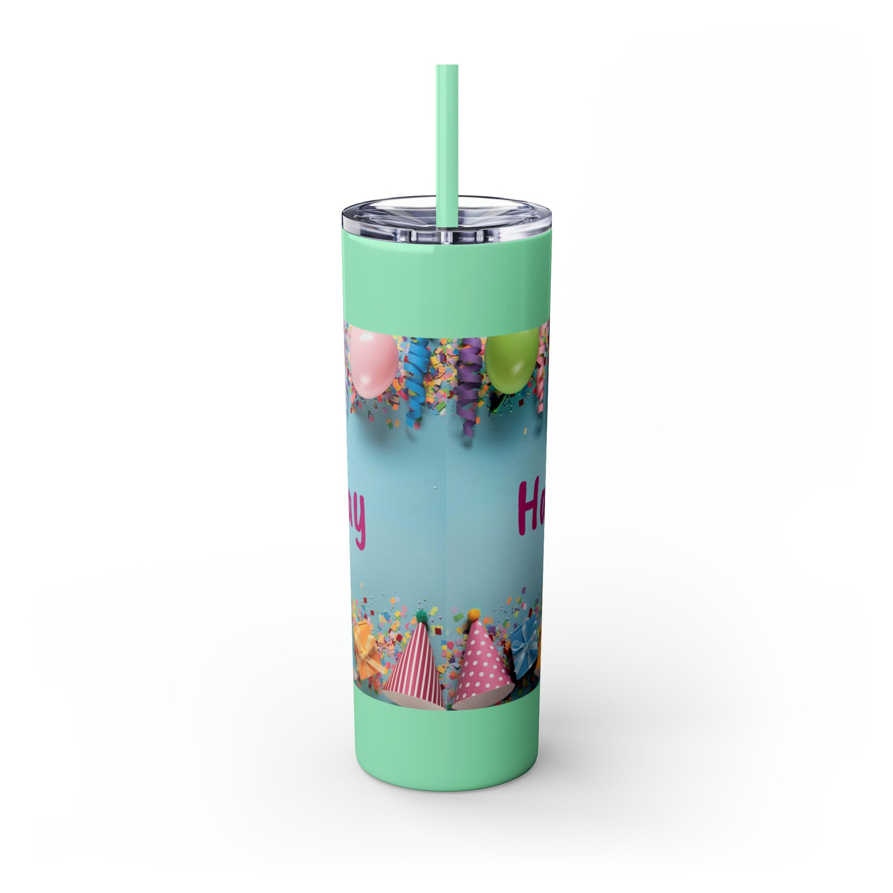 Birthday Skinny Tumbler with Straw – Celebrate in Sip-worthy Fashion!, 20oz - Ira World Art LLC