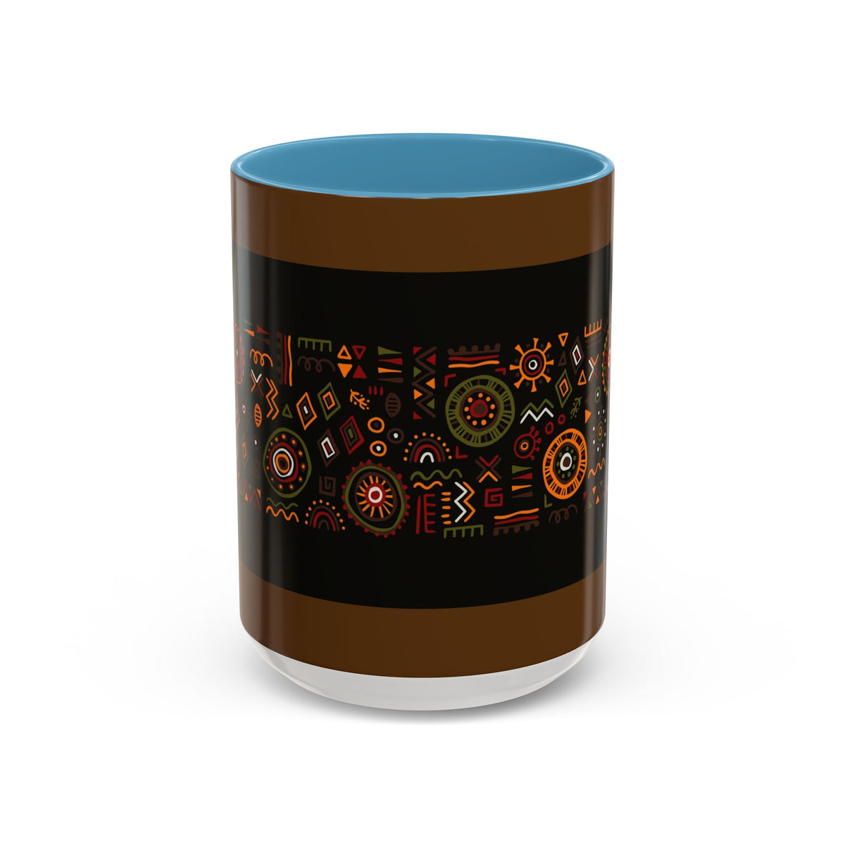 Tribal Ceramic Coffee Mug, Afrocentric Colorful Design, Custom 11oz & 15oz - Ira World Art LLC
