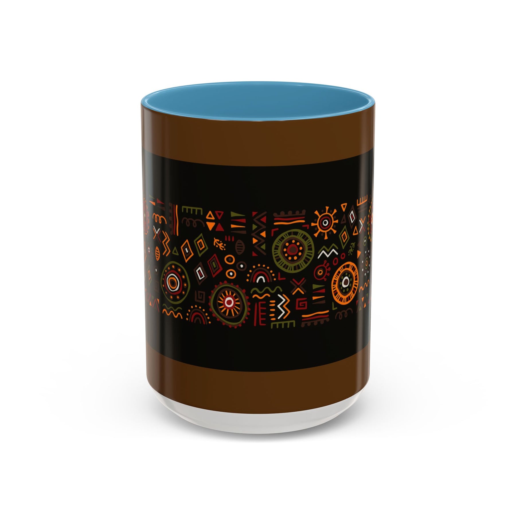 Tribal Ceramic Coffee Mug, Afrocentric Colorful Design, Custom 11oz & 15oz - Ira World Art LLC