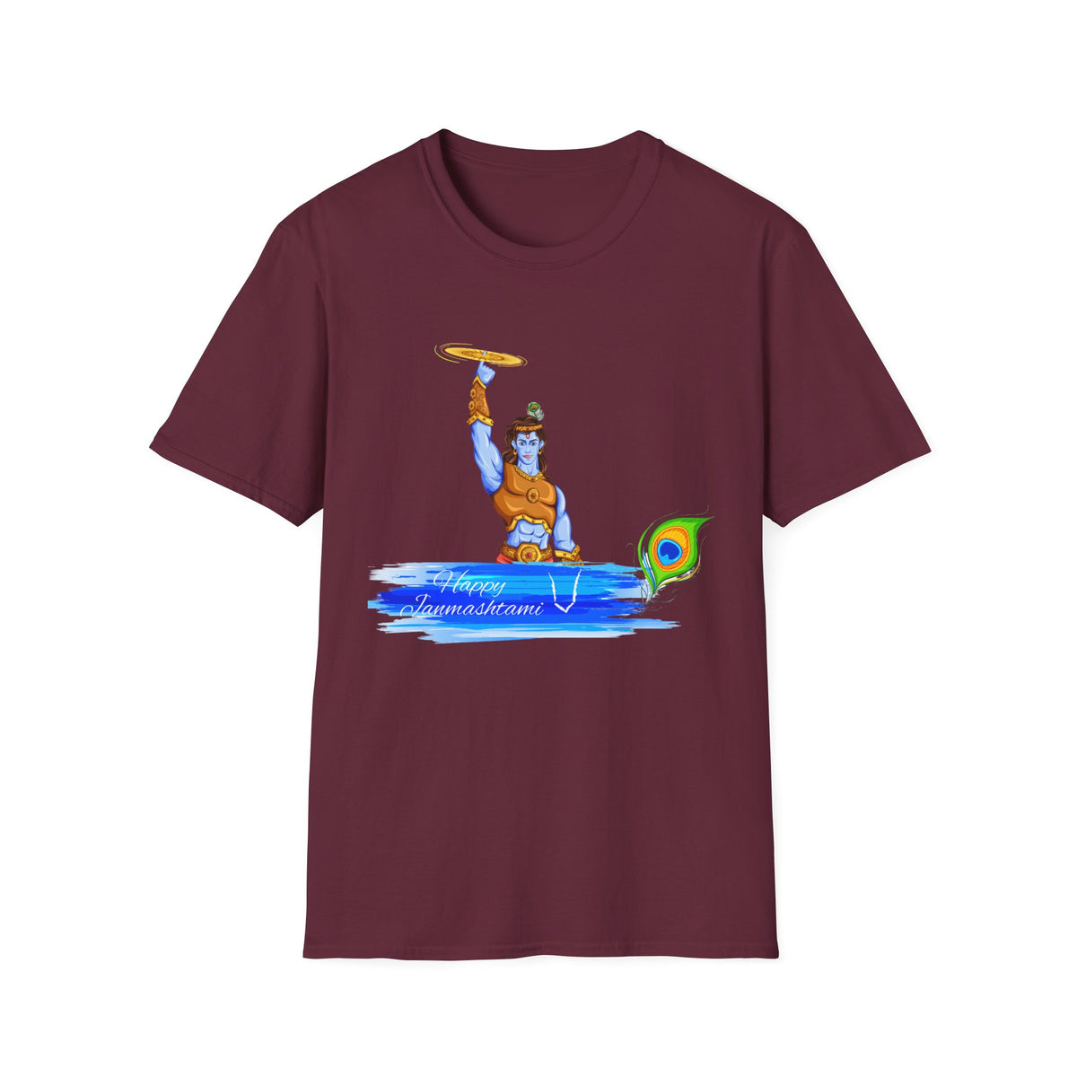 Krishna with Sudarshan Chakra Unisex T-Shirt, Hindu God Tee, Spirituality Shirt, Religious Apparel, Yoga Top - Ira World Art LLC