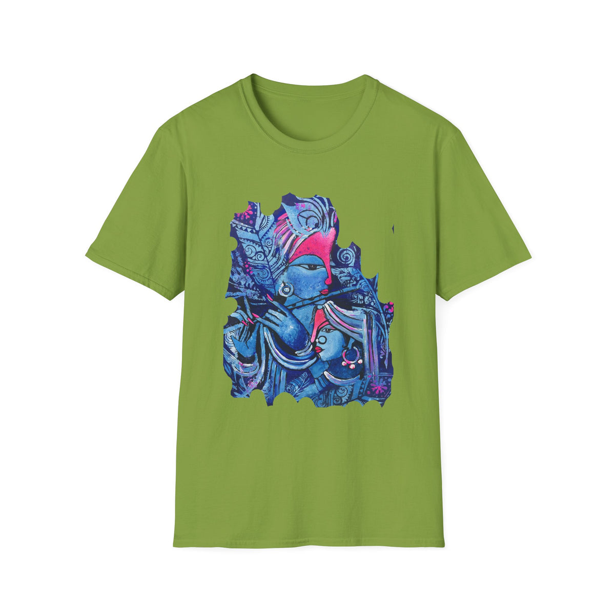 Radha Krishna Painting Print Unisex T-Shirt, Hindu Deity Tee, Spiritual Clothing, Religious Art Shirt, Festival Wear - Ira World Art LLC