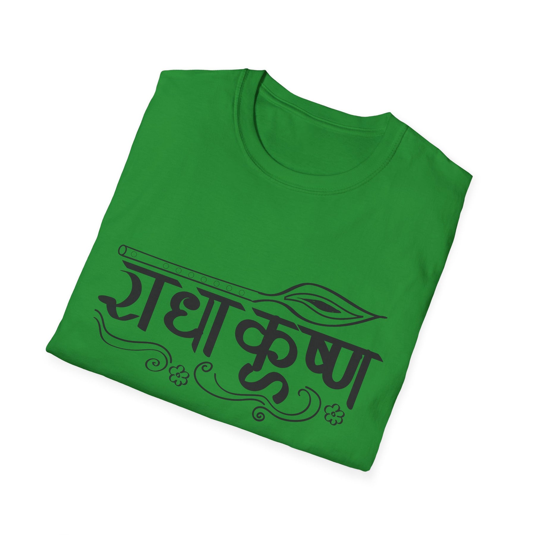 Radha Krishna Unisex T-Shirt, Hindu Deity Tee, Spiritual Printed Shirt, Yoga Apparel, Boho Top, Festival Clothing - Ira World Art LLC
