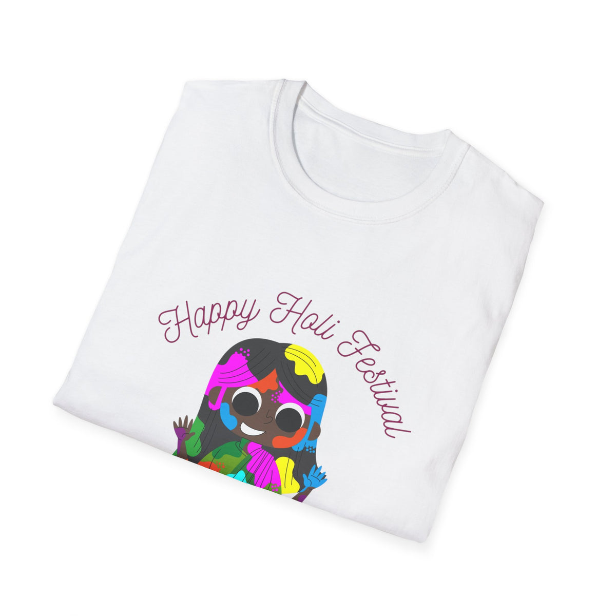 Holi Festival T‑Shirt – "Happy Holi Festival" Color Powder Design - Ira World Art LLC