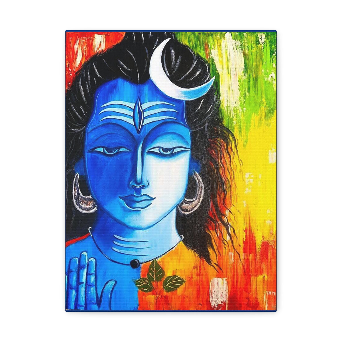 Divine Reverie: Lord Shiva Acrylic Painting on Canvas Print - Ira World Art LLC
