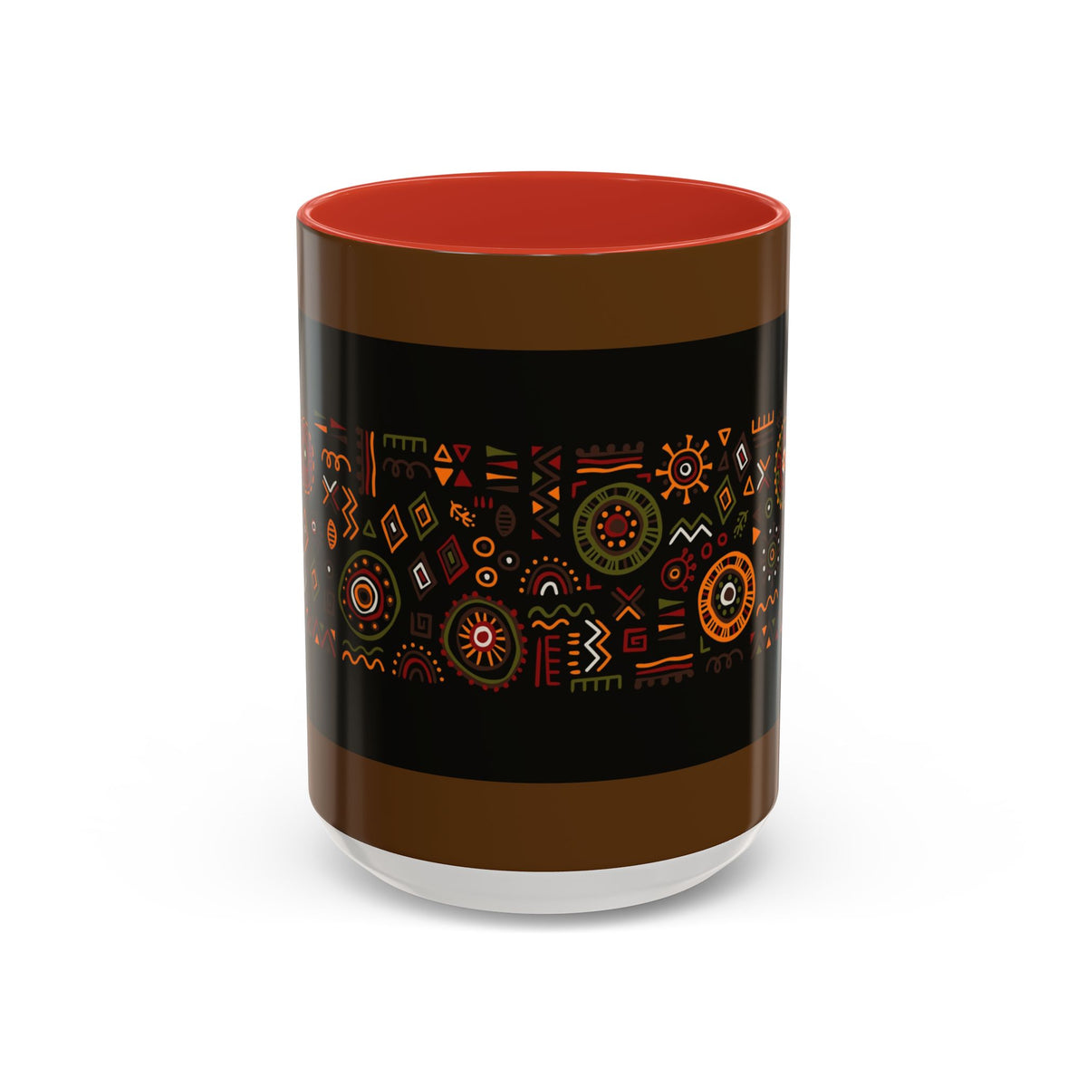 Tribal Ceramic Coffee Mug, Afrocentric Colorful Design, Custom 11oz & 15oz - Ira World Art LLC
