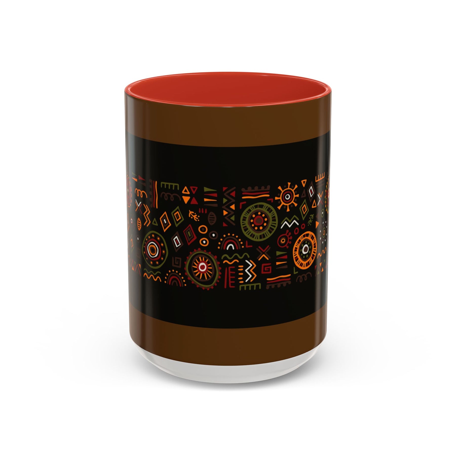 Tribal Ceramic Coffee Mug, Afrocentric Colorful Design, Custom 11oz & 15oz - Ira World Art LLC