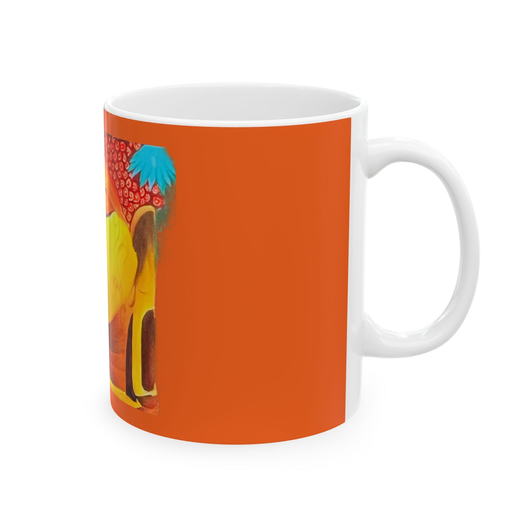 Inspirational 11oz Ceramic Coffee Cup with Colorful Buddha Design, Motivational Yoga Mug - Ira World Art LLC