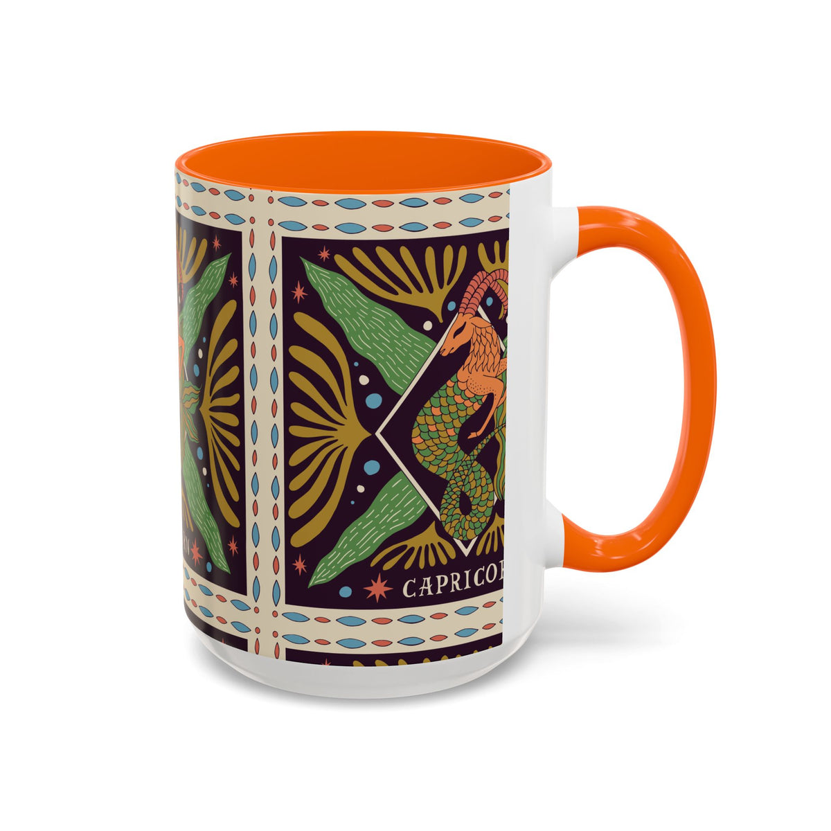 Colorful Capricorn Mug, Custom Ceramic Coffee Cup 11oz & 15oz Zodiac Design - Ira World Art LLC