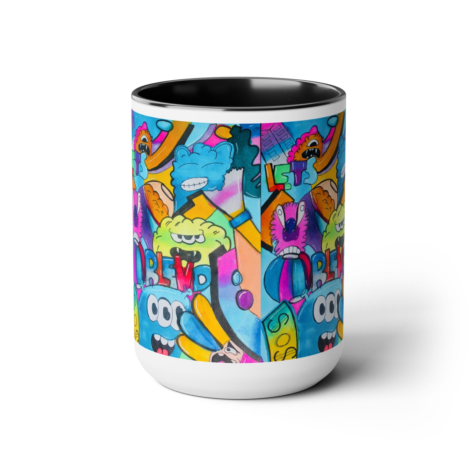 Colorful Two-Tone 15oz Kids Mug with Durable Ceramic, School & Toddler Design - Ira World Art LLC