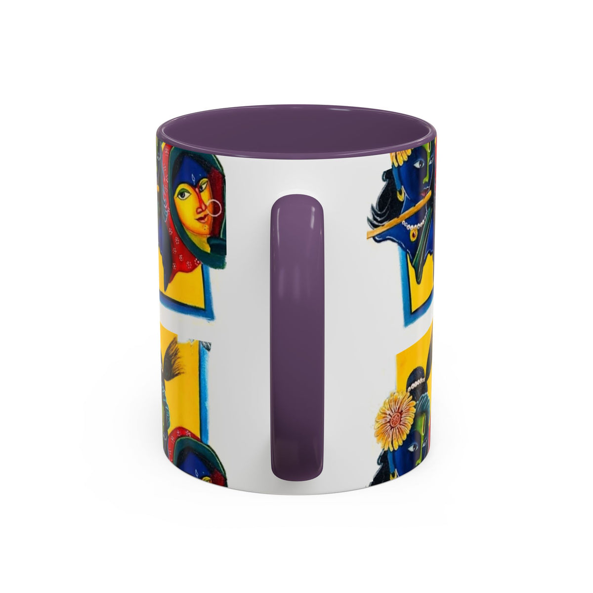 Colorful Ceramic Mug with Unique Hindu Art Design, 11oz & 15oz Aesthetic Gift - Ira World Art LLC