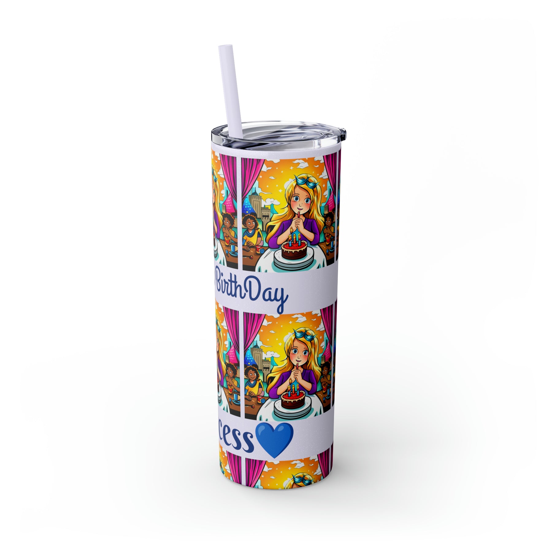 Stylish 20oz Birthday Skinny Tumbler with Straw – Celebrate in Sip-worthy Fashion!" - Ira World Art LLC