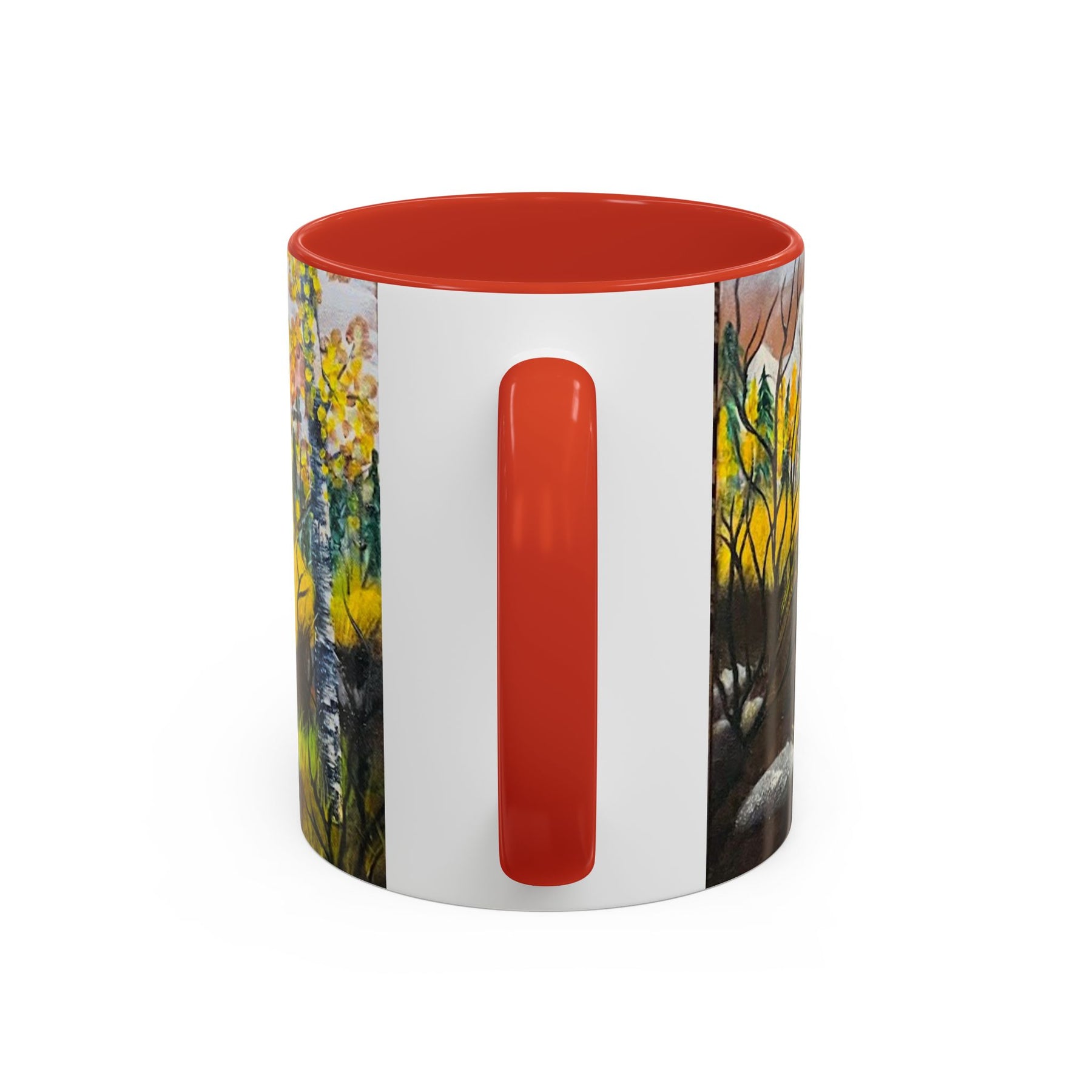Boho Forest Artistic 11oz Ceramic Mug with Painted Fall Design, Cute Gift - Ira World Art LLC