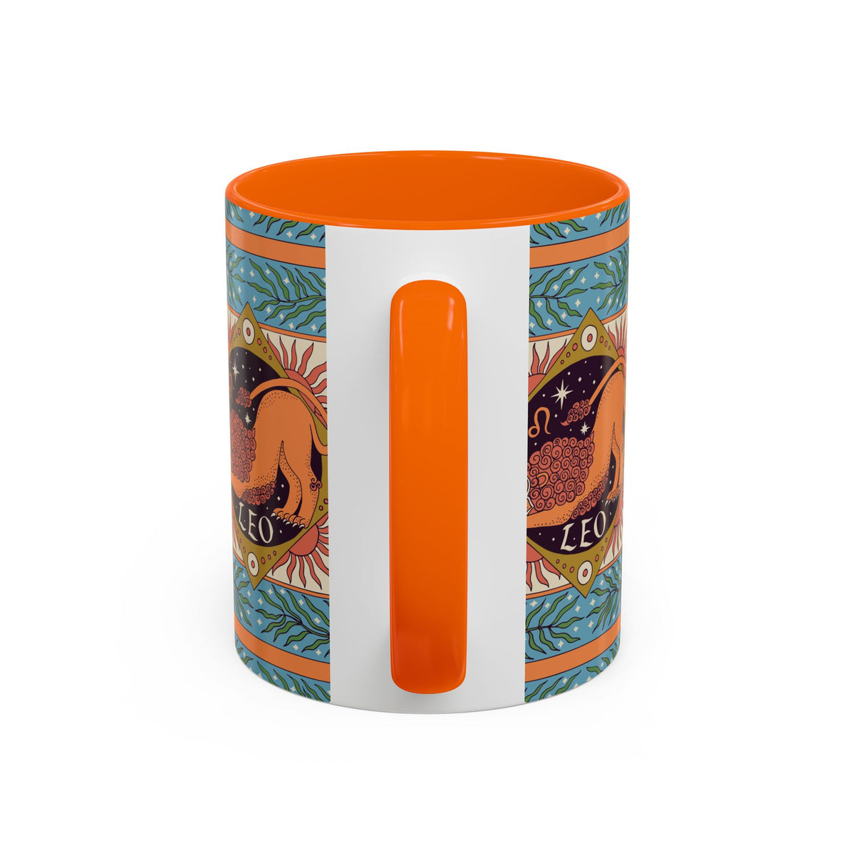 Vibrant Leo Zodiac Coffee Mug, Custom Ceramic 11oz & 15oz Colorful Design - Ira World Art LLC