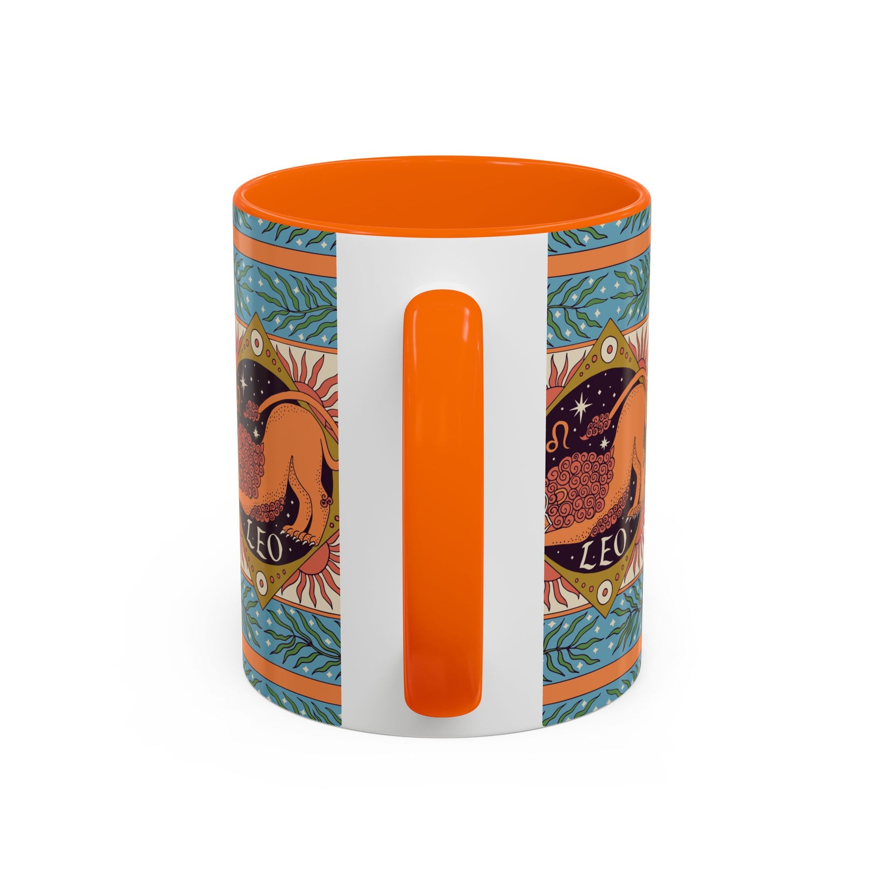 Vibrant Leo Zodiac Coffee Mug, Custom Ceramic 11oz & 15oz Colorful Design - Ira World Art LLC
