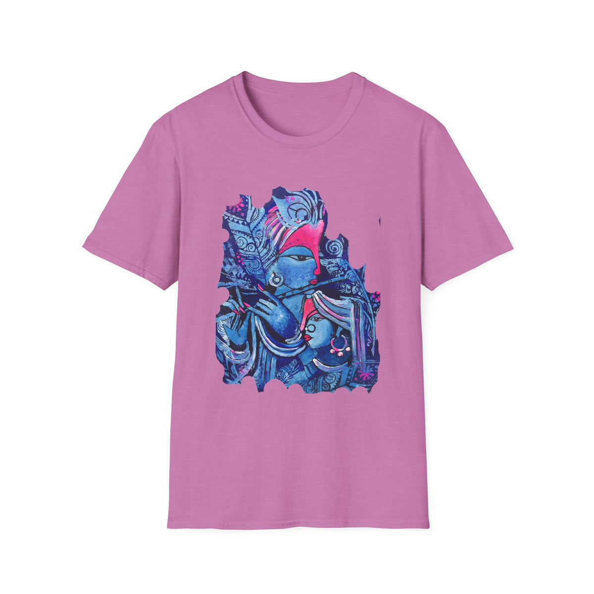 Radha Krishna Painting Print Unisex T-Shirt, Hindu Deity Tee, Spiritual Clothing, Religious Art Shirt, Festival Wear - Ira World Art LLC