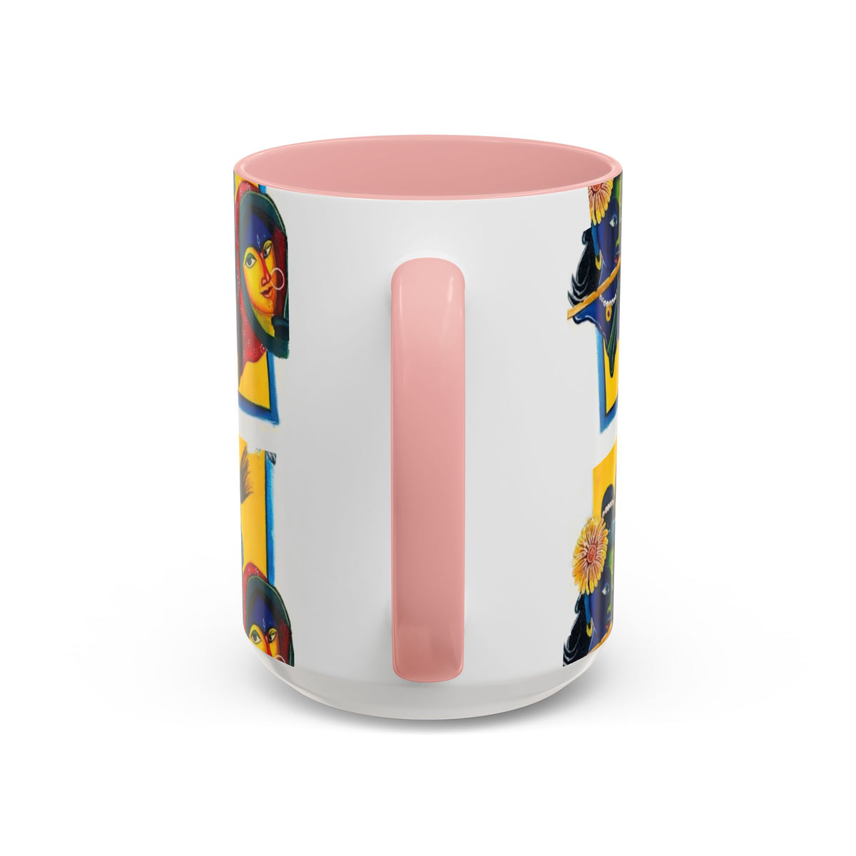 Colorful Ceramic Mug with Unique Hindu Art Design, 11oz & 15oz Aesthetic Gift - Ira World Art LLC