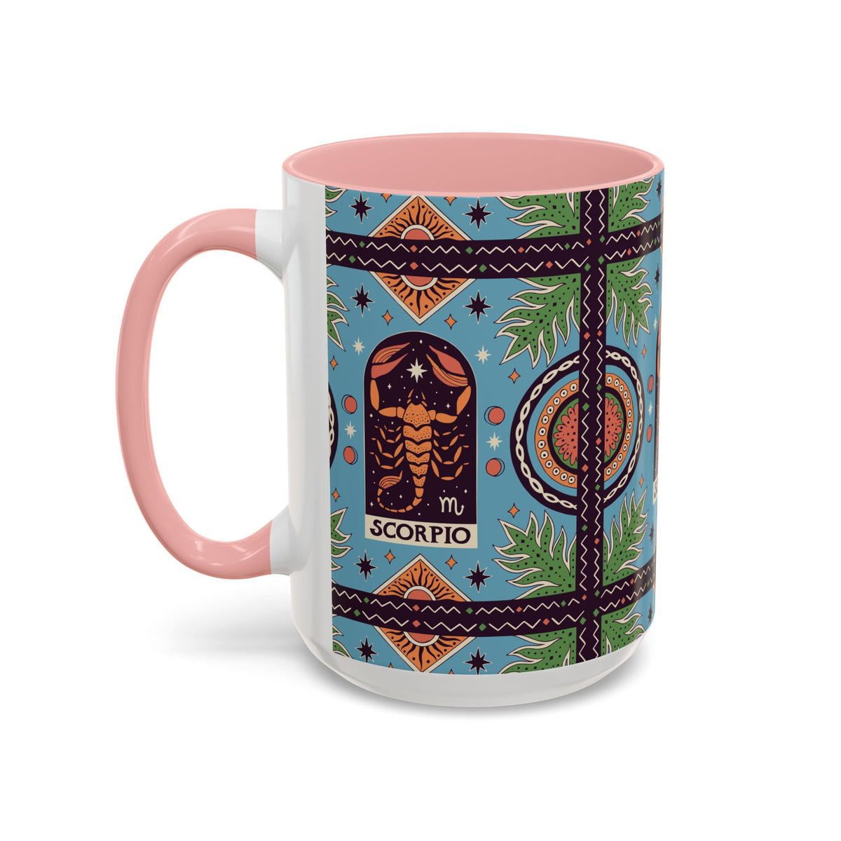 Colorful Scorpio Zodiac Ceramic Mug, Custom 11oz & 15oz Coffee Cup Design - Ira World Art LLC