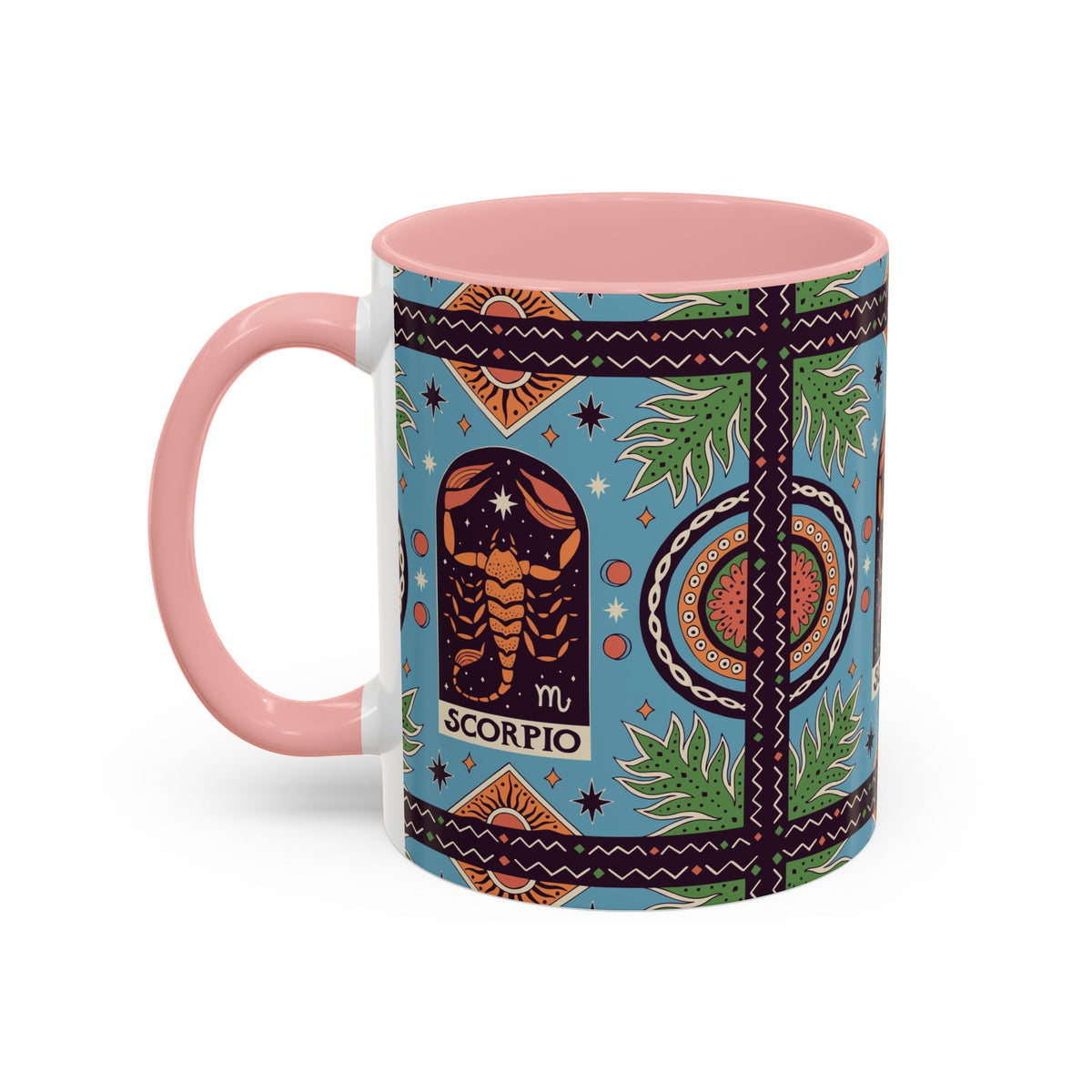 Colorful Scorpio Zodiac Ceramic Mug, Custom 11oz & 15oz Coffee Cup Design - Ira World Art LLC
