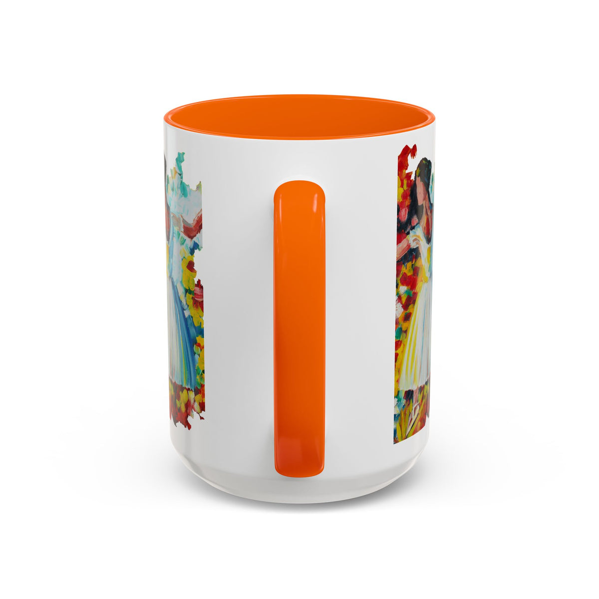 Colorful Ballet Latte Mug, Artistic Ceramic Coffee Cup with Floral Design - Ira World Art LLC