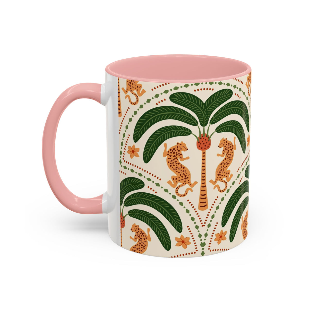 Tropical Ceramic Coffee Mug with Colorful Floral Design, 11oz & 15oz - Ira World Art LLC