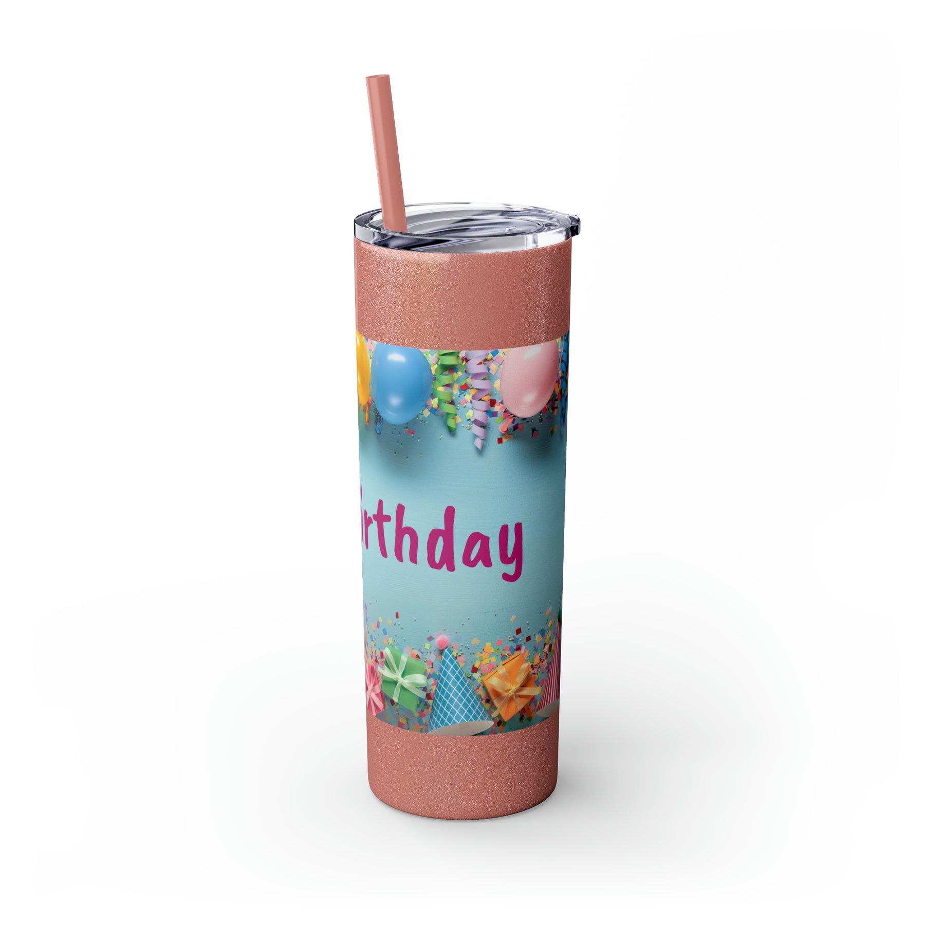 Birthday Skinny Tumbler with Straw – Celebrate in Sip-worthy Fashion!, 20oz - Ira World Art LLC