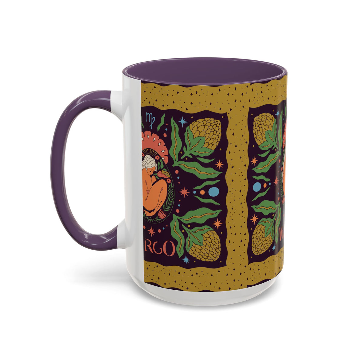 Virgo Zodiac Custom Coffee Mug, Colorful Ceramic 11oz and 15oz Design - Ira World Art LLC
