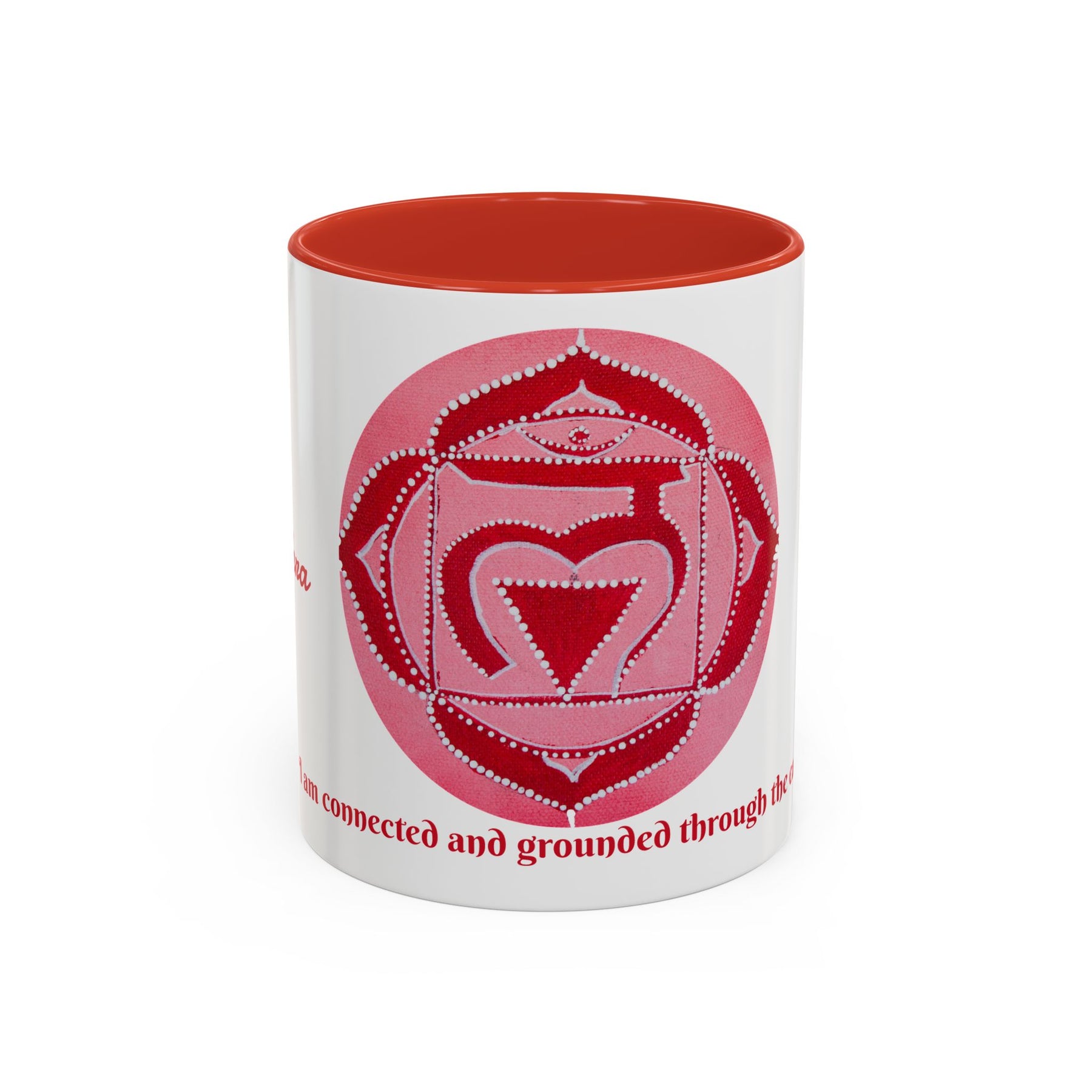 Root Chakra Mug for Meditation – 11oz Yoga Cup with Bold Design - Ira World Art LLC