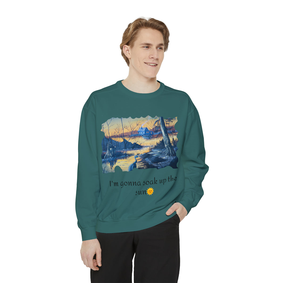 Unisex Garment-Dyed Sweatshirt - Ira World Art LLC