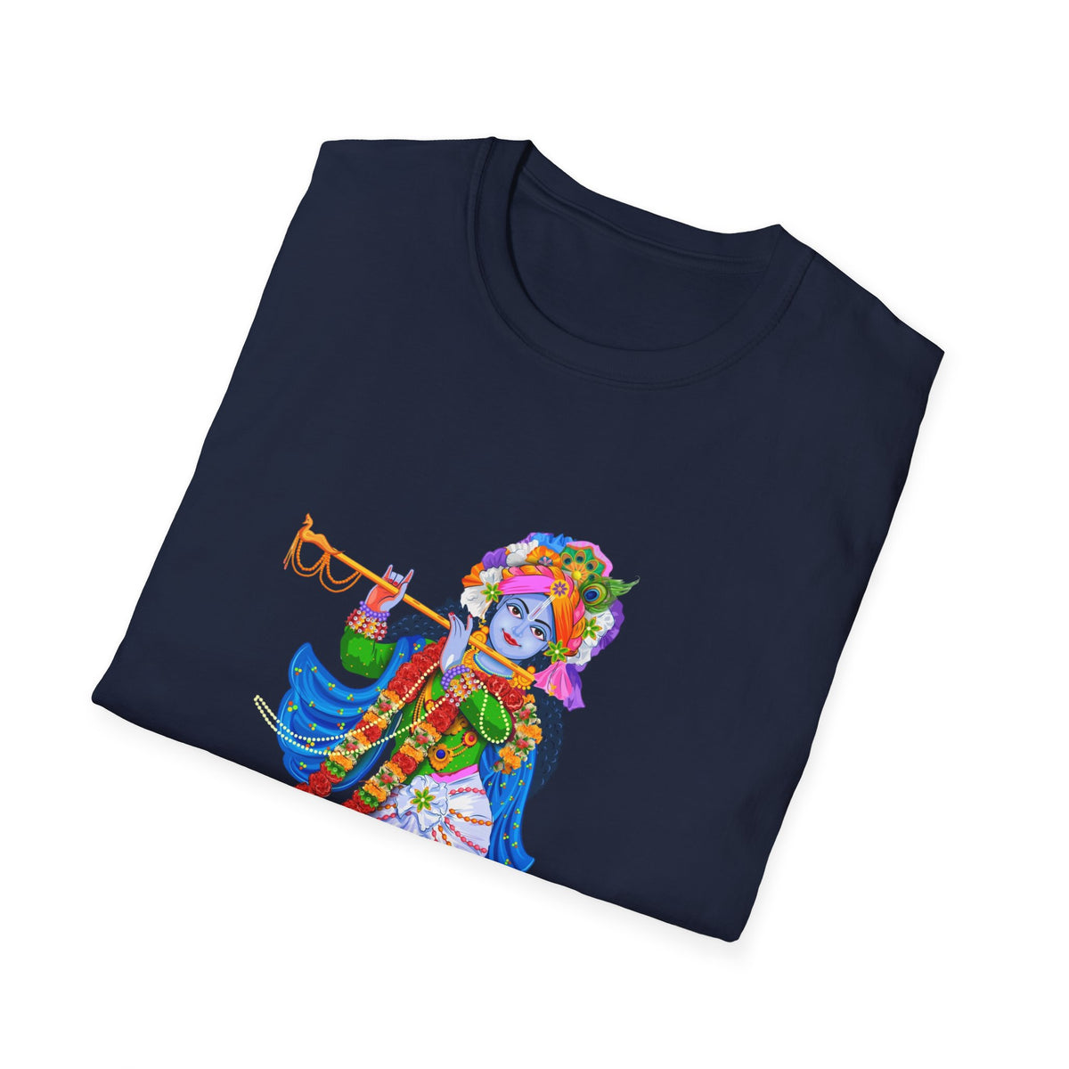 Krishana Tees - Spiritual Unisex Softstyle T-Shirt, Hindu God Tee, Religious Clothing, Meditation Shirt, Yoga Outfit - Ira World Art LLC