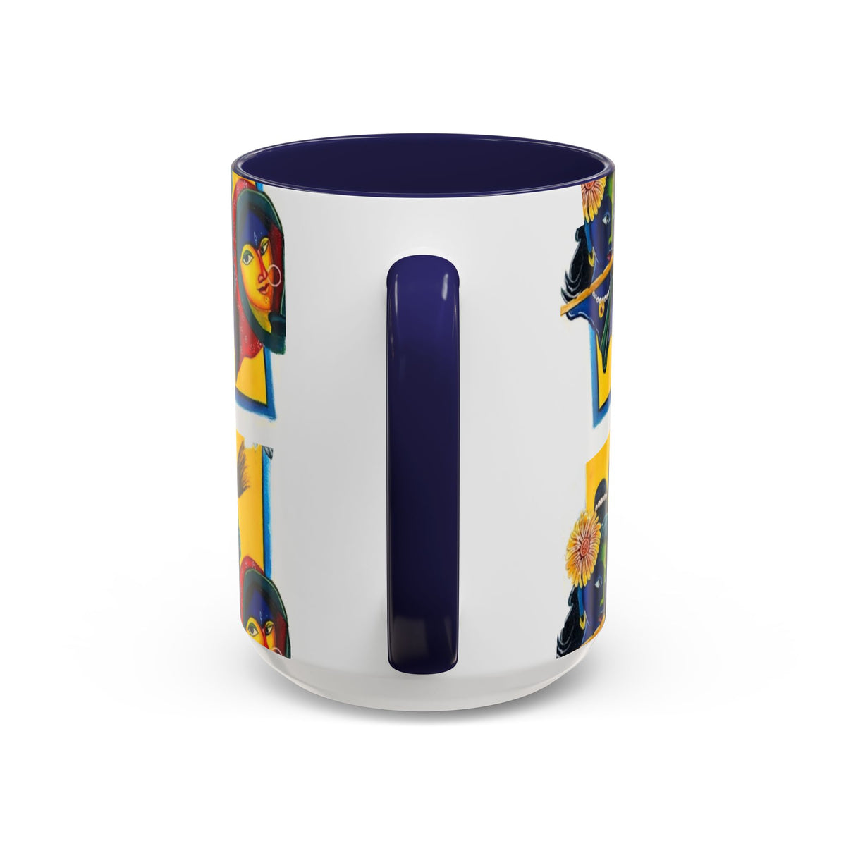 Colorful Ceramic Mug with Unique Hindu Art Design, 11oz & 15oz Aesthetic Gift - Ira World Art LLC