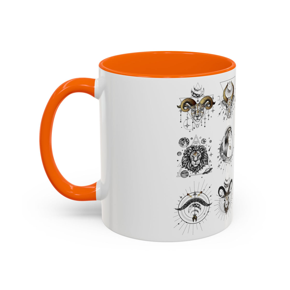 Zodiac Accent Ceramic Coffee Mug with Vibrant Horoscope Design 11oz & 15oz - Ira World Art LLC