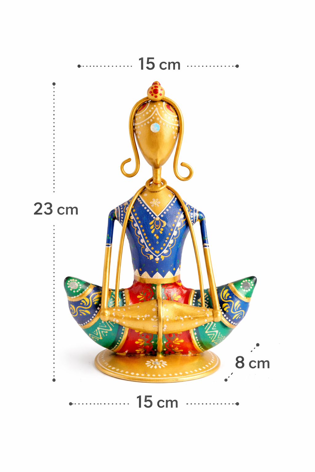 Handmade Indian Folk Dancer Figurines; Metal Multicolor Rajasthani Wall Hanging Sculpture Decor - Ira World Art LLC