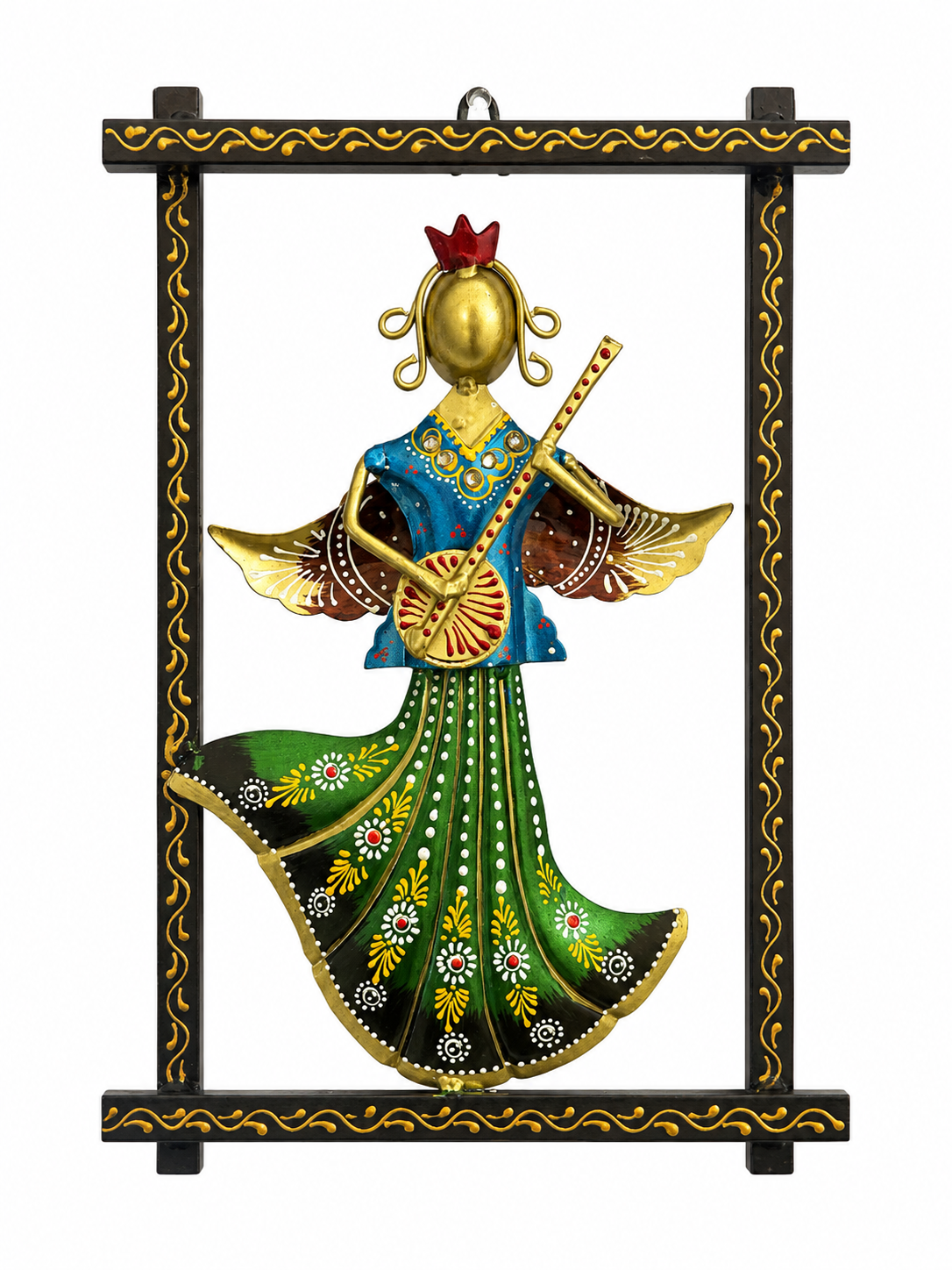 Handcrafted Indian Wall Decor Set of 3 | Ethnic Metal Wall Art Hanging | Traditional Folk Home Décor - Ira World Art LLC