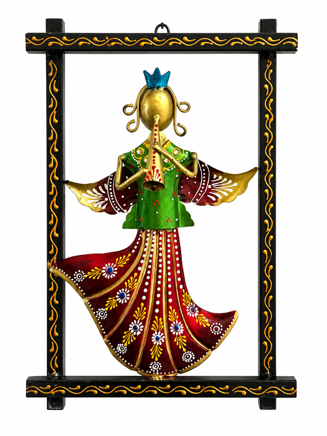 Handcrafted Indian Wall Decor Set of 3 | Ethnic Metal Wall Art Hanging | Traditional Folk Home Décor - Ira World Art LLC
