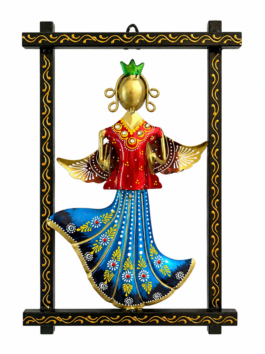 Handcrafted Indian Wall Decor Set of 3 | Ethnic Metal Wall Art Hanging | Traditional Folk Home Décor - Ira World Art LLC
